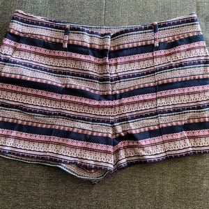 Loft pink/navy patterned Riviera Shorts 4” inseam 14P